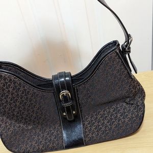 Cherokee Womens Purse Brown With Front Wallet Pocket Fabric and Faux Leather